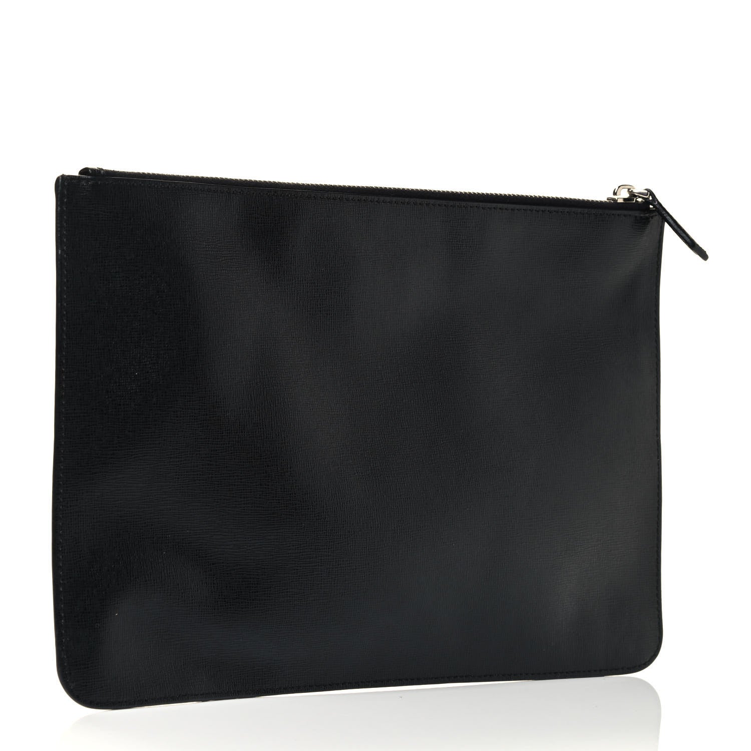 Fendi Vitello Elite Flamingo Mink Karlito Studded Pouch Black White Plaster 2 of 4