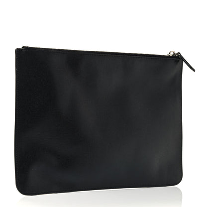 Fendi Vitello Elite Flamingo Mink Karlito Studded Pouch Black White Plaster 2 of 4
