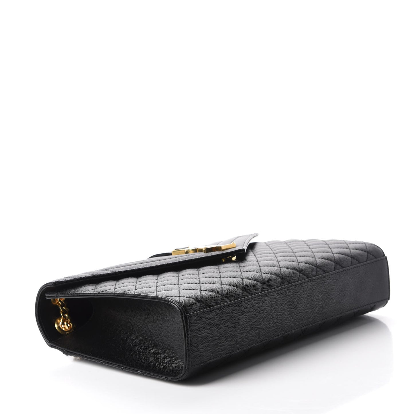 Grain De Poudre Textured Mixed Matelasse Large Triquilt Monogram Satchel Black