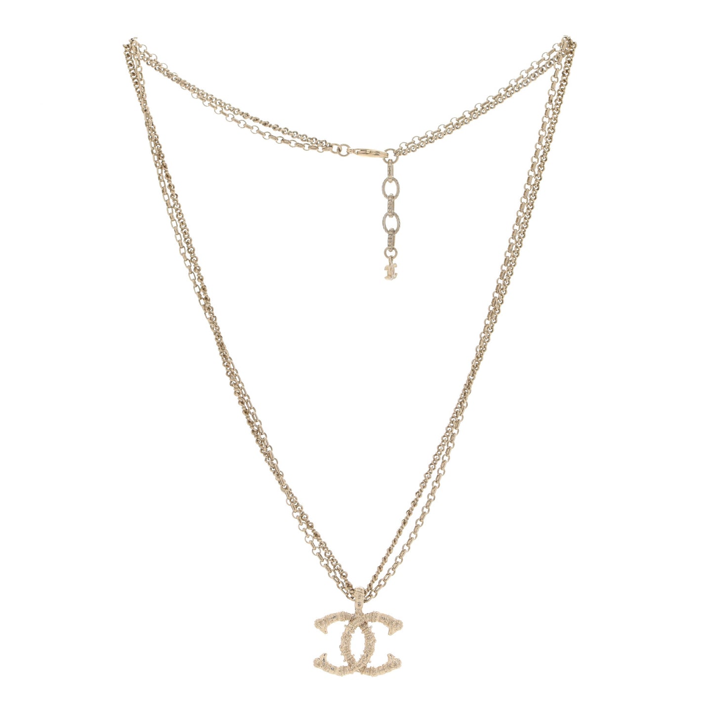 CC Multi Strand Chain Necklace Gold