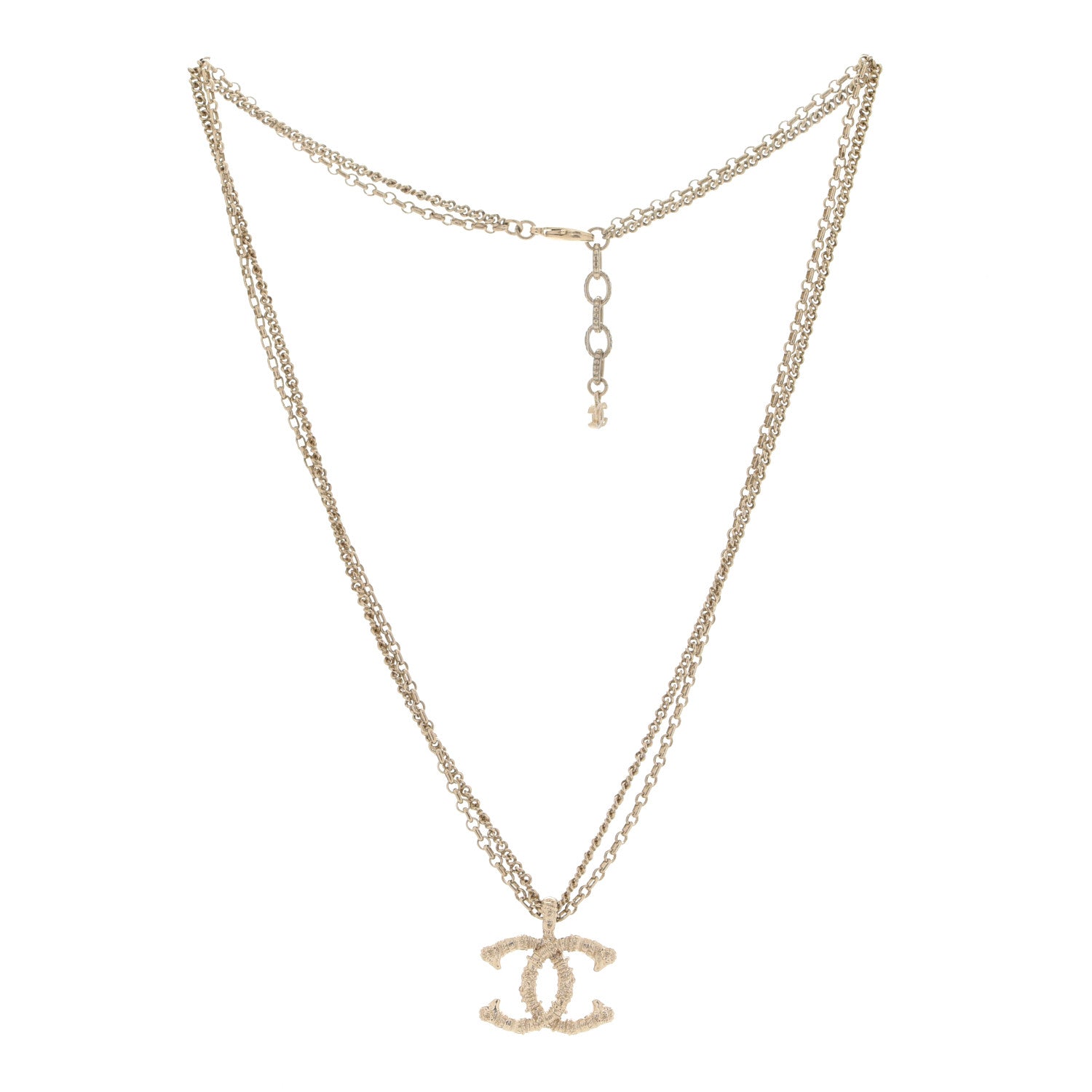 Chanel CC Multi Strand Chain Necklace Gold 2 of 6