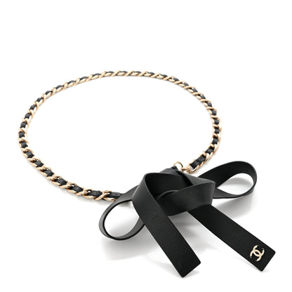 Chanel Lambskin Chain CC Bow Belt M 80 32 Black 1 of 4