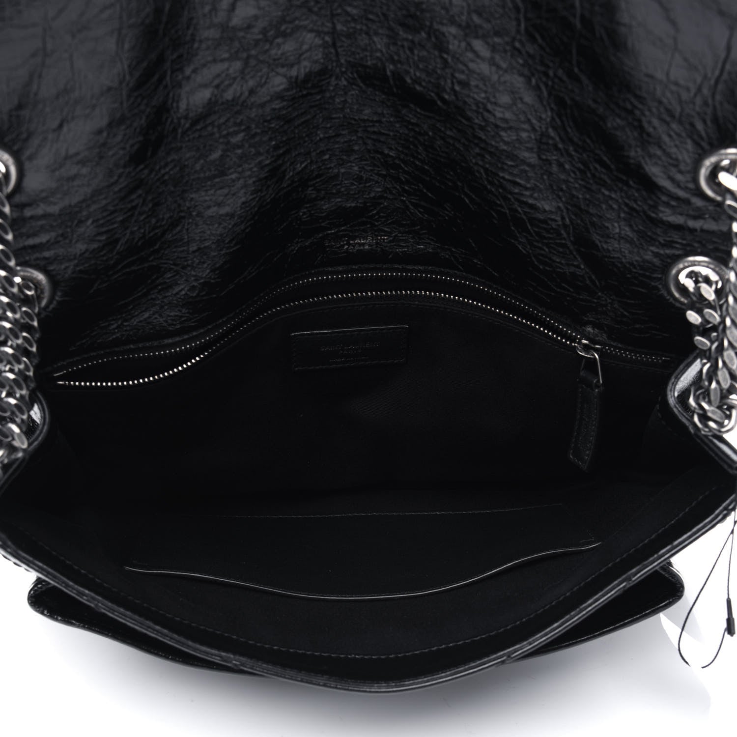 Saint Laurent Crinkled Calfskin Matelasse Monogram Medium Niki Chain Satchel Black 4 of 11
