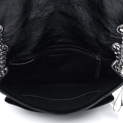 Saint Laurent Crinkled Calfskin Matelasse Monogram Medium Niki Chain Satchel Black 4 of 11
