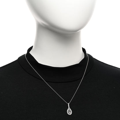 Roberto Coin 18K White Gold Diamond Tiny Treasures Tennis Racket Pendant Necklace 2 of 5