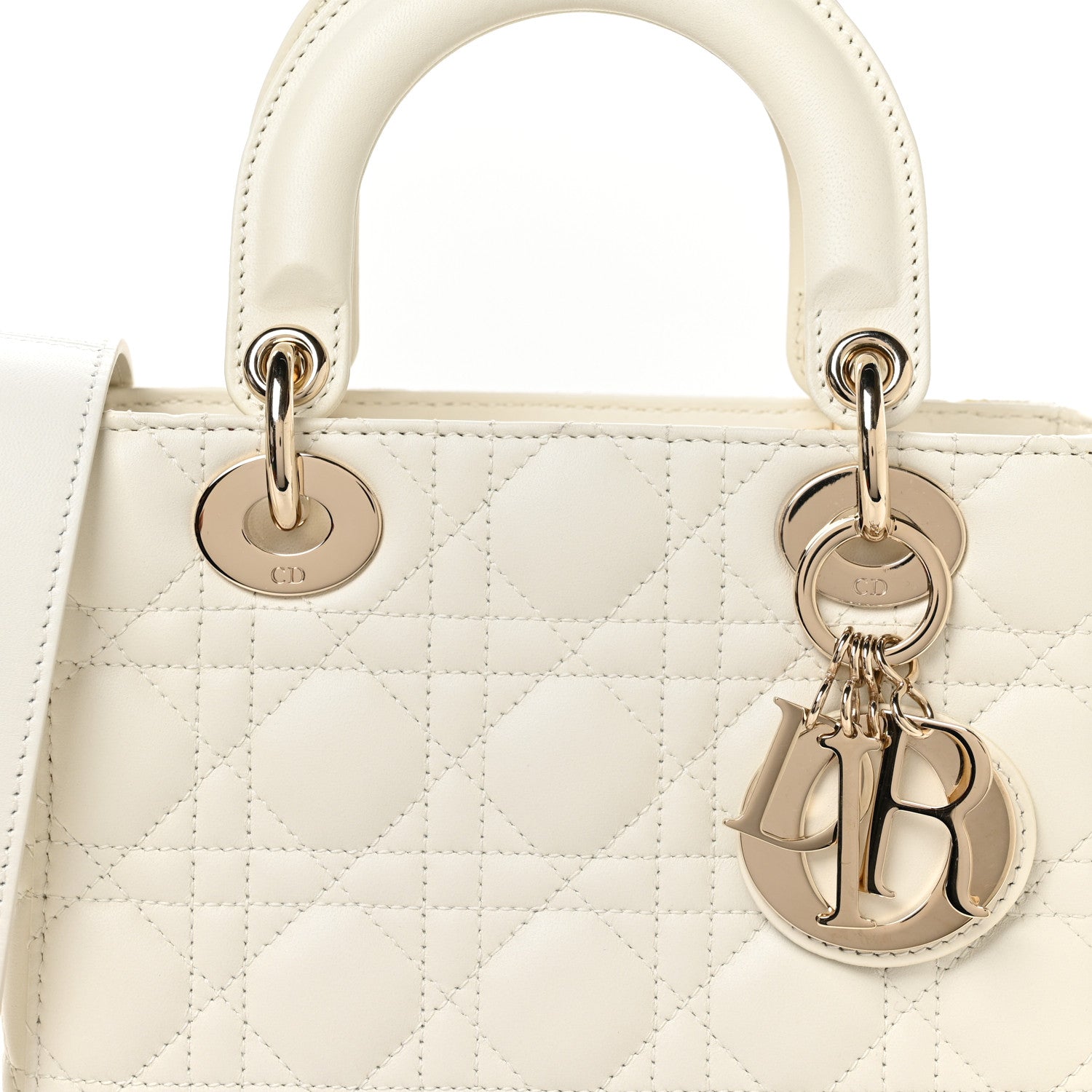 Christian Dior Lambskin Cannage Small My ABCDior Lady Dior White 8 of 11