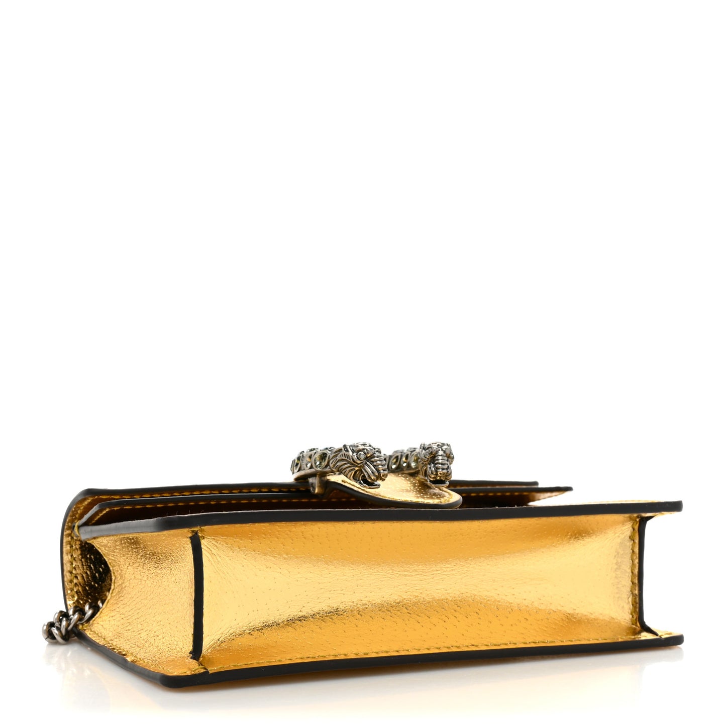 Metallic Calfskin Super Mini Dionysus Shoulder Bag Gold