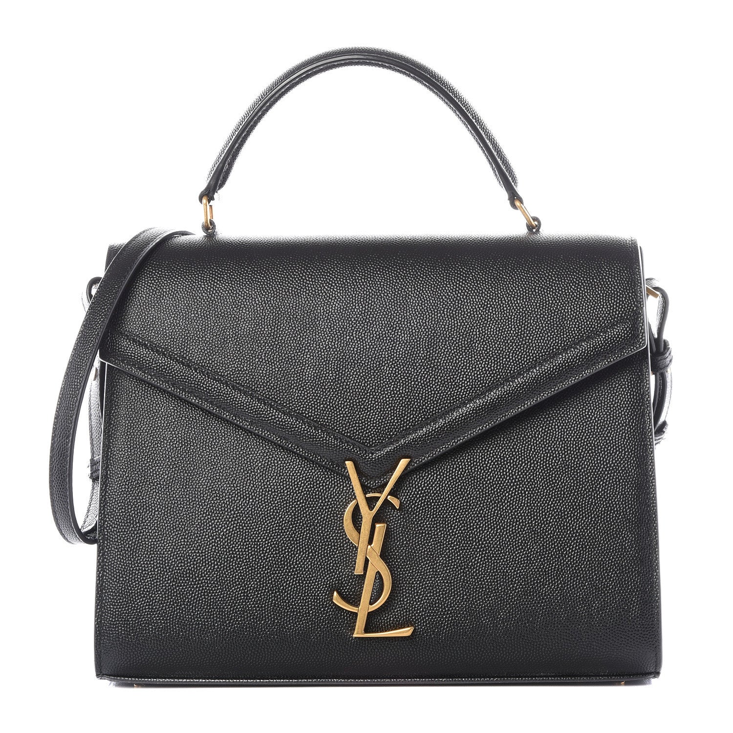 Saint Laurent Grain de Poudre Medium Classic Monogram Cassandra Top Handle Black Rouge Legion 1 of 12