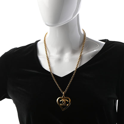 Chanel CC Heart Chain Pendant Necklace Gold 2 of 5
