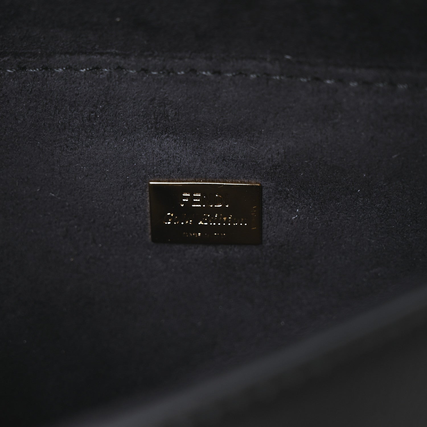 Fendi Vitello Dolce Studded Micro Double Baguette Black 6 of 10