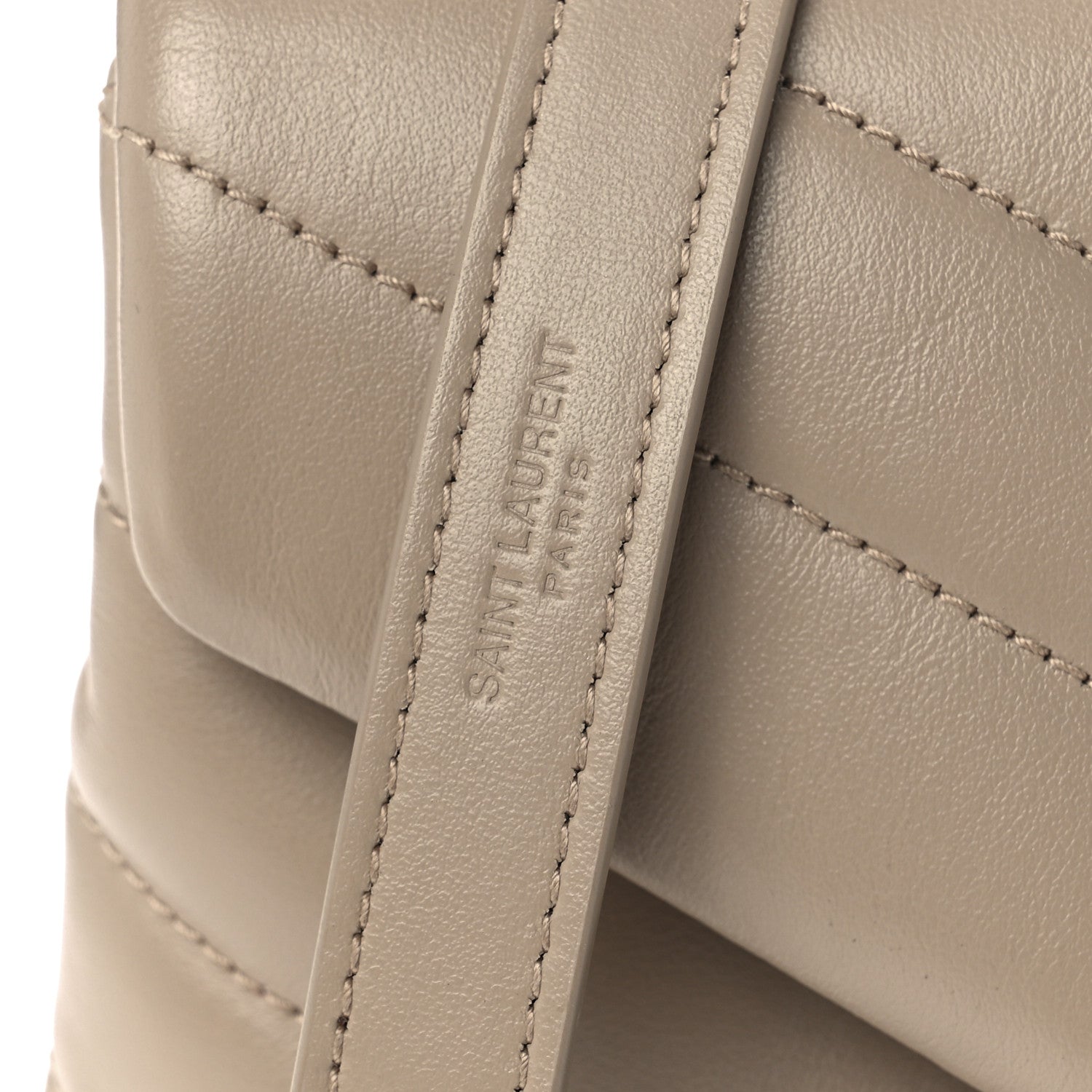 Saint Laurent Calfskin Y Quilted Monogram Small Loulou Chain Satchel Dark Beige 9 of 14