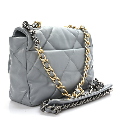 Chanel Goatskin Quilted Medium Chanel 19 Flap Grey 3 of 10