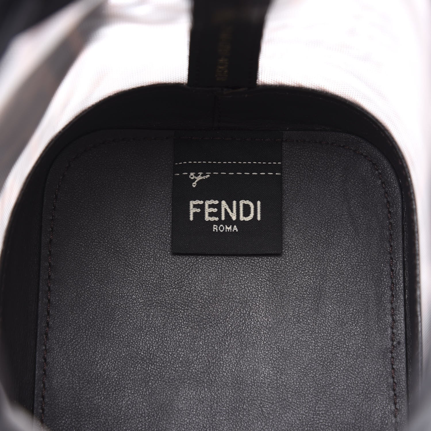 Fendi Mesh Vitello Grace F is FF 1974 Mini Mon Tresor Bucket Bag Marrone Black Ebano 7 of 12