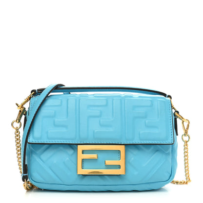 Fendi Nappa FF 1974 Embossed Mini Baguette Pool 1 of 11