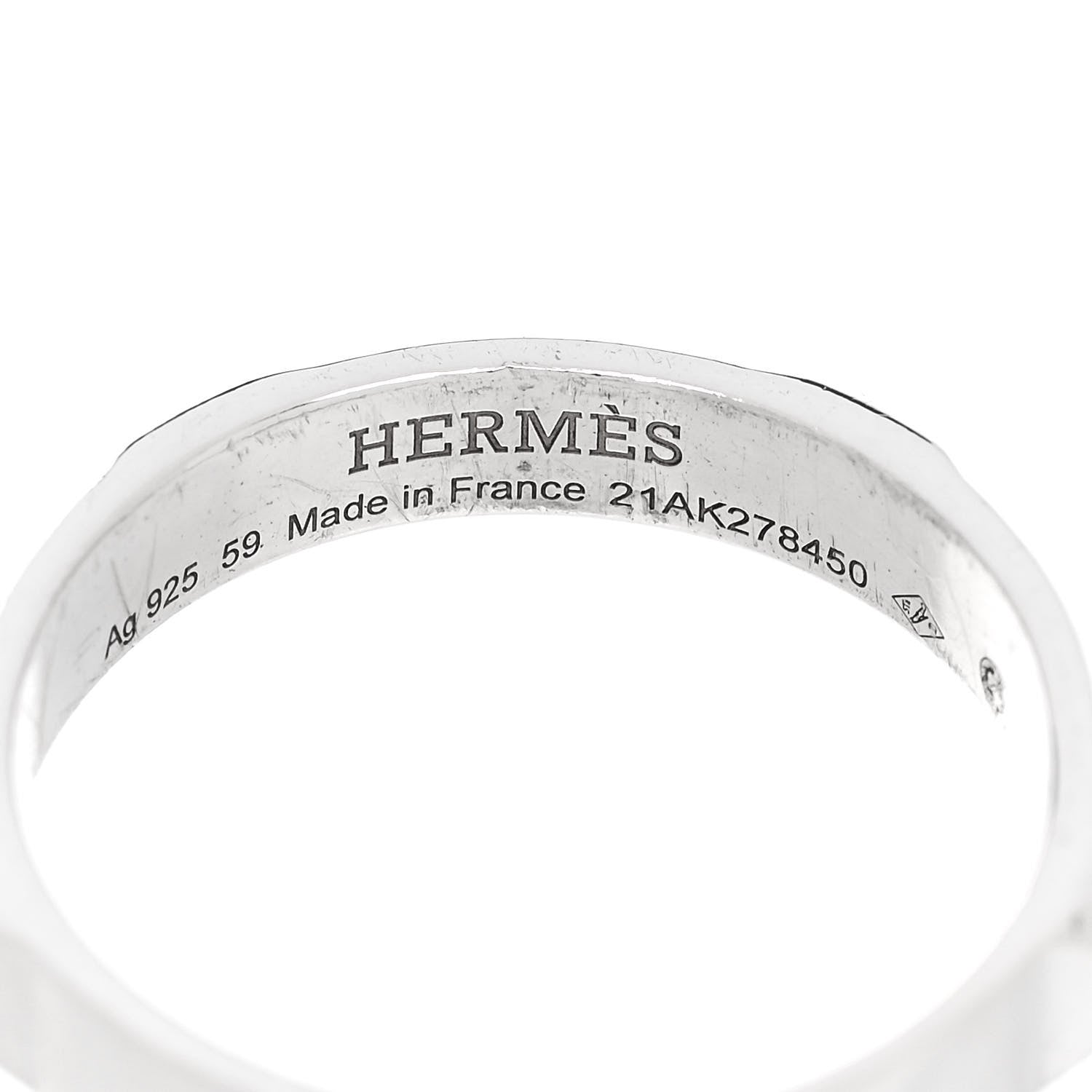Hermes Sterling Silver Clou d'H Band Ring 59 8.75 4 of 4