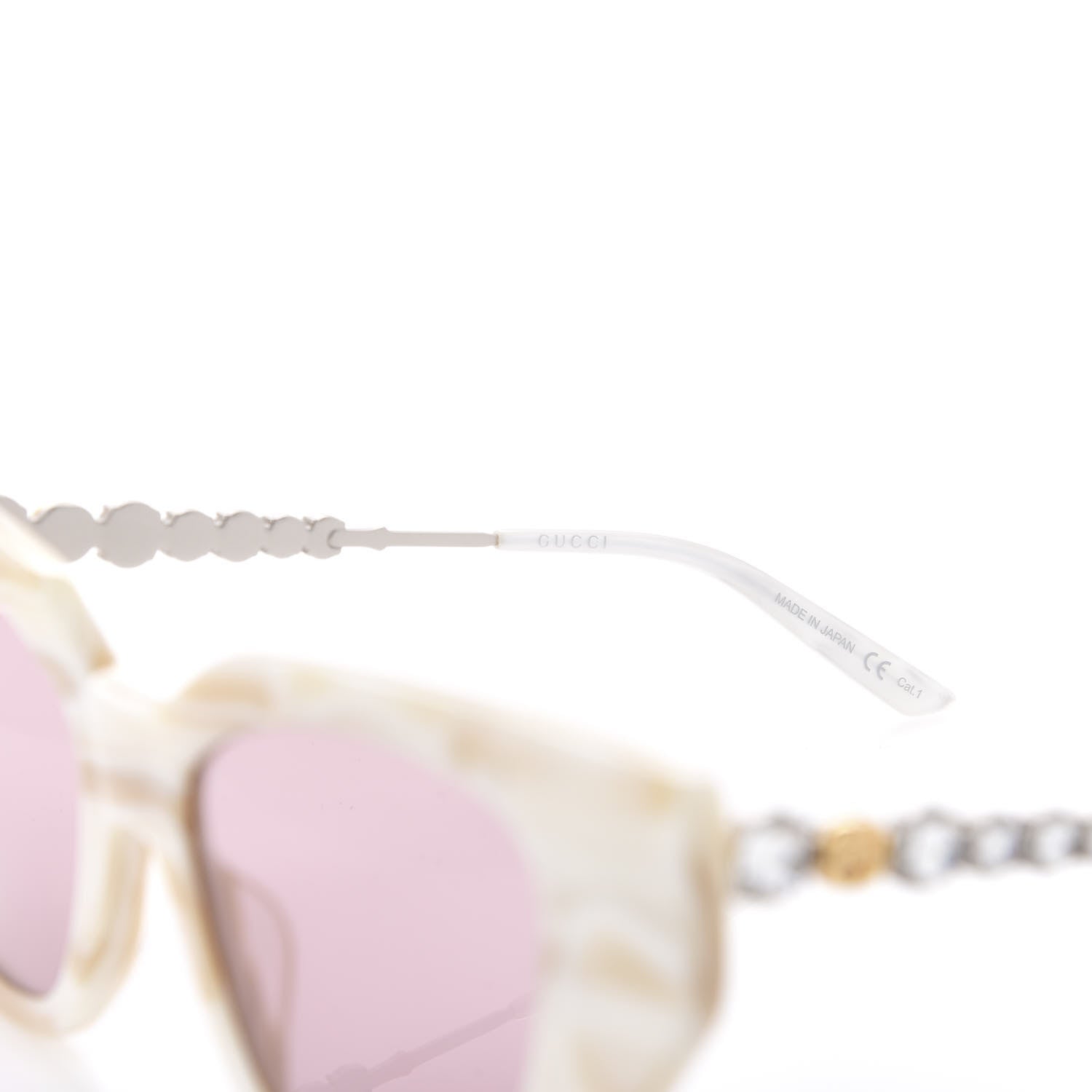 Gucci Crystal Embellished Cat Eye GG0641S Sunglasses White 6 of 8