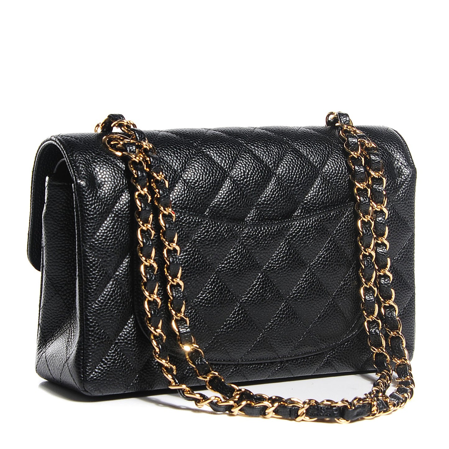 Caviar Quilted Small Double Flap Black