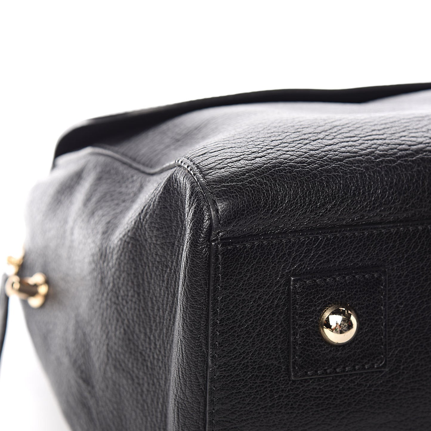 Grainy Leather Medium Del Rey Satchel Black