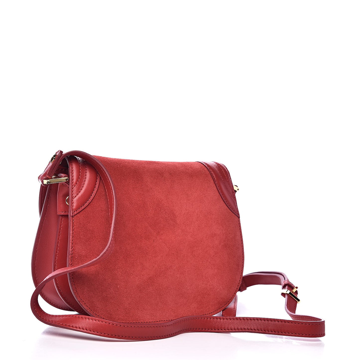 Suede Calfskin Trisha Small Shoulder Bag Red