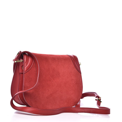 MCM Suede Calfskin Trisha Small Shoulder Bag Red 3 of 9