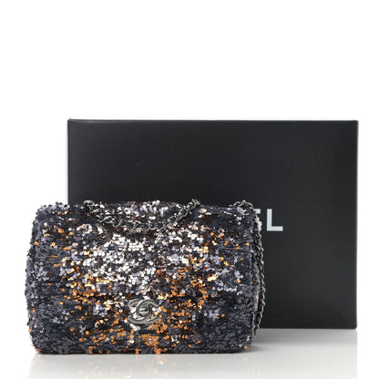 Chanel Sequin Mini Rectangular Flap Blue Gold 11 of 11