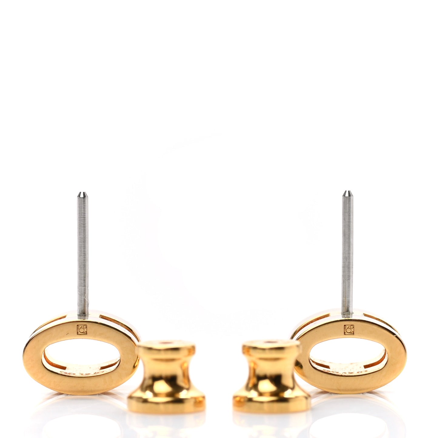 Gold Lacquered Mini Pop H Earrings Marron Glace