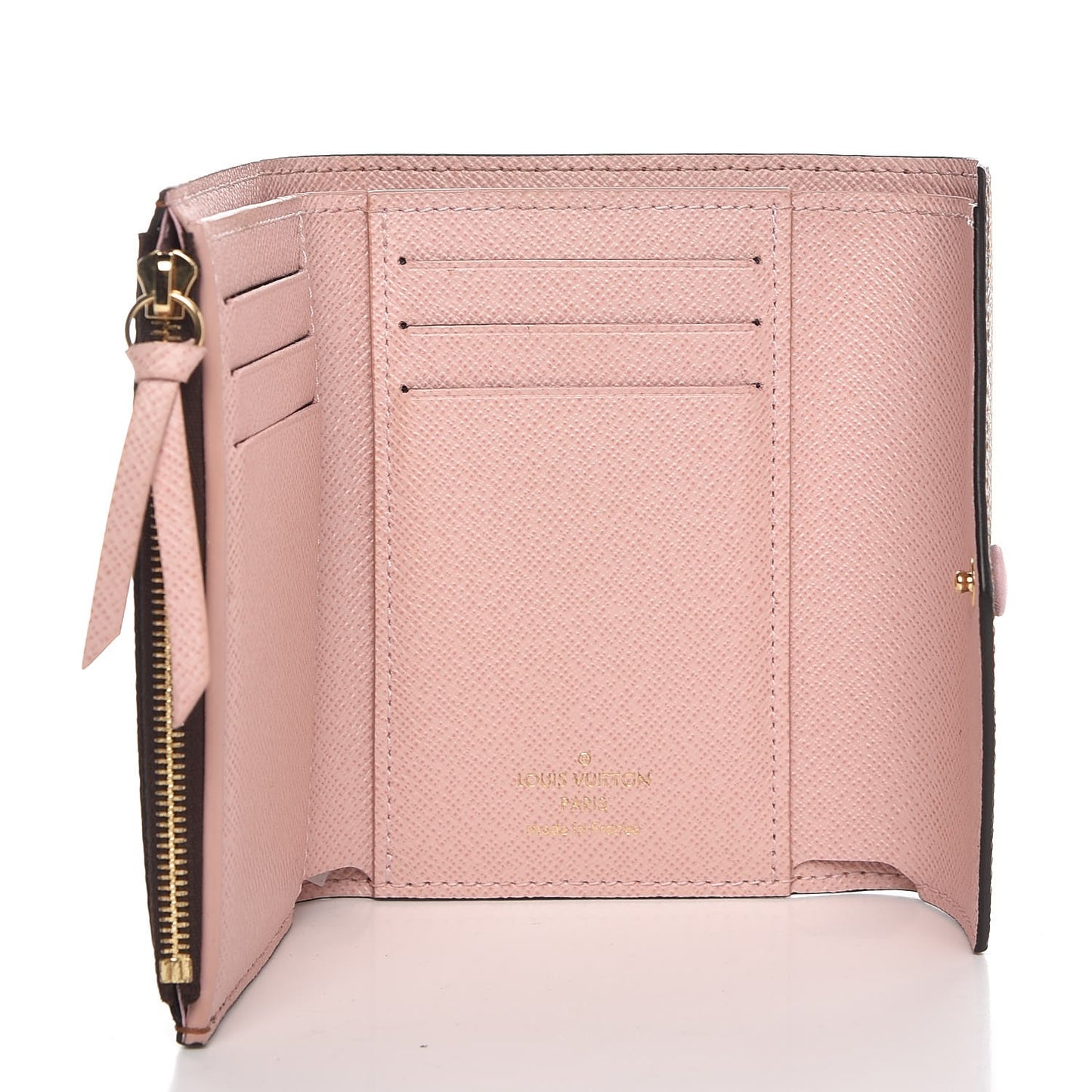 Damier Ebene Victorine Wallet Rose Ballerine