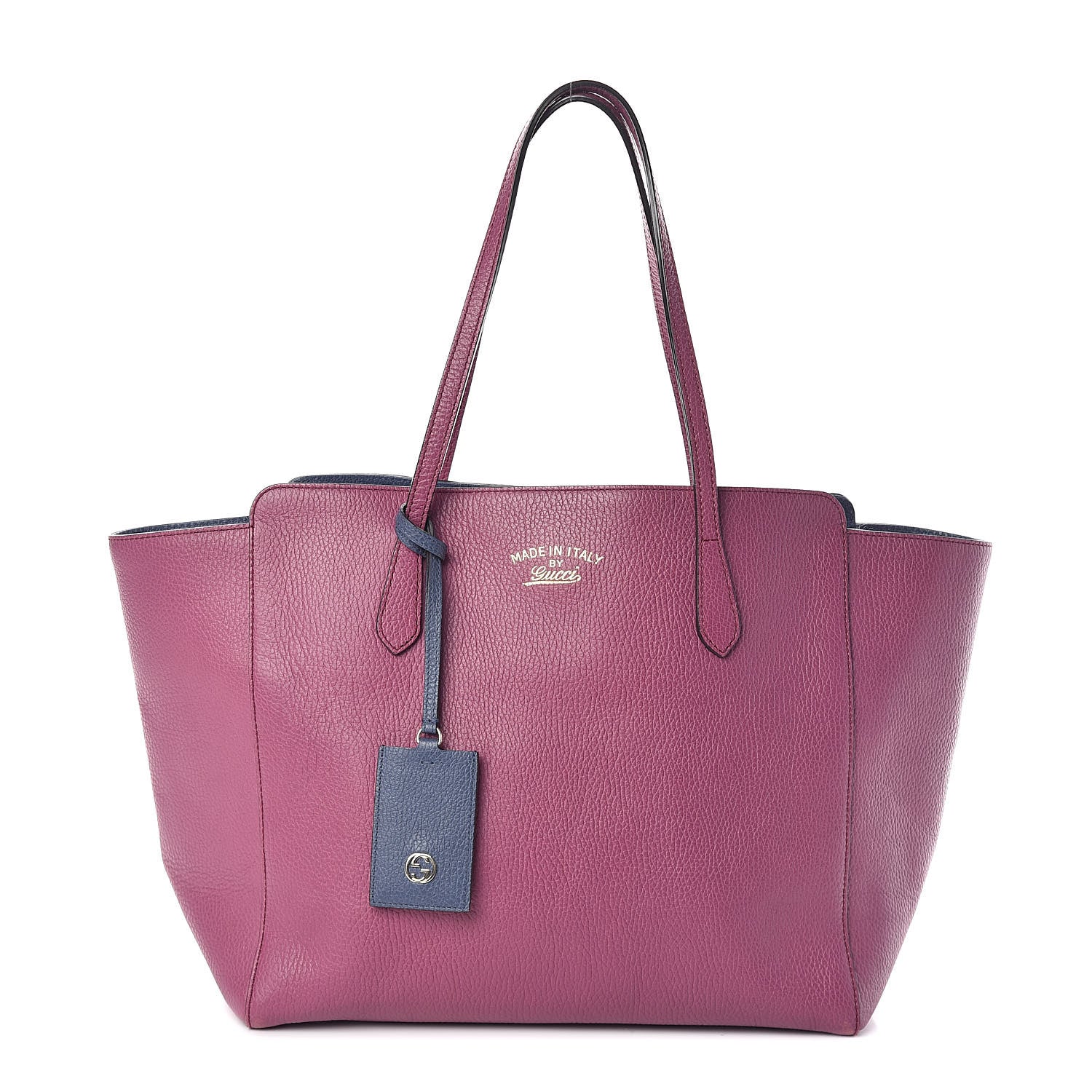 Gucci Dollar Calfskin Medium Swing Tote Peonia Flower Washed Blue 1 of 9