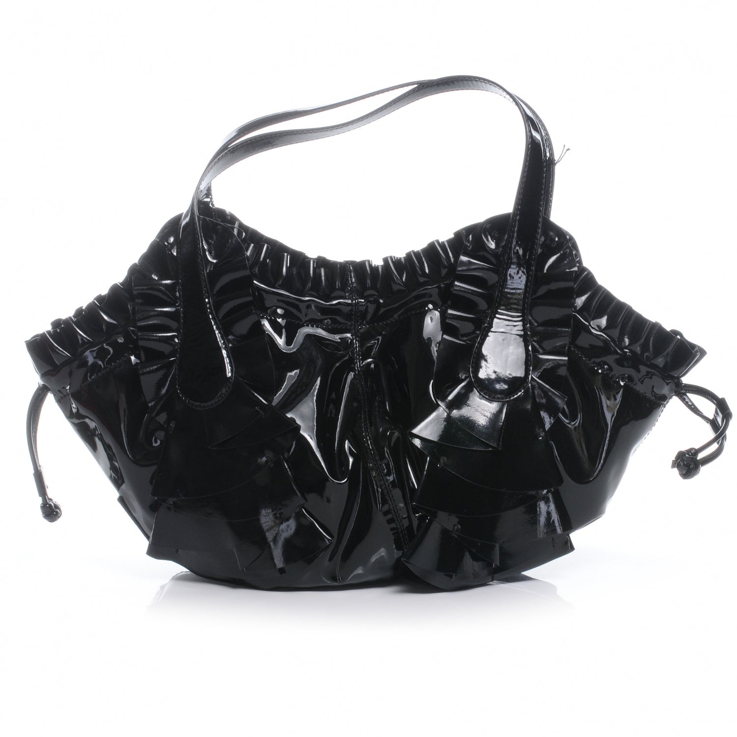 Valentino Garavani Patent Ruffle Idylle Bag Black 1 of 7