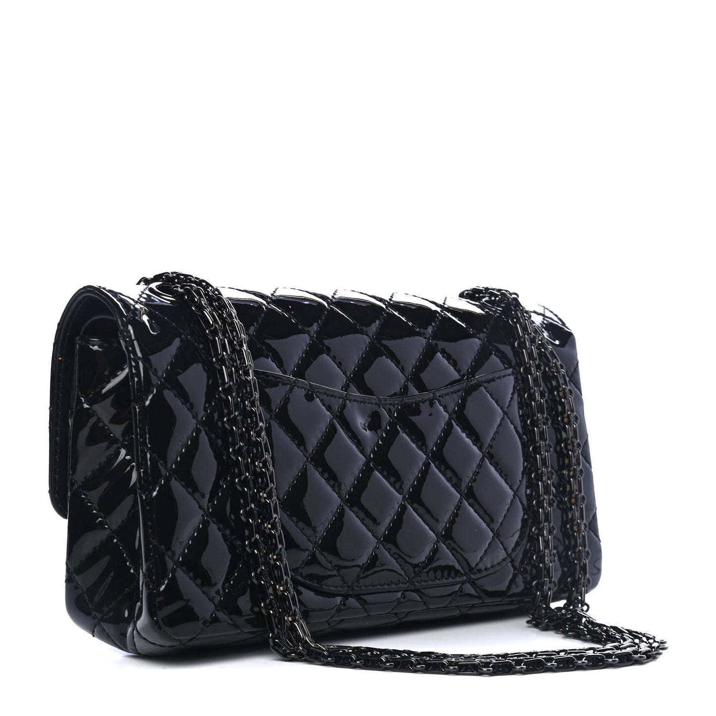 Patent Calfskin Quilted 2.55 Reissue 225 Flap So Black