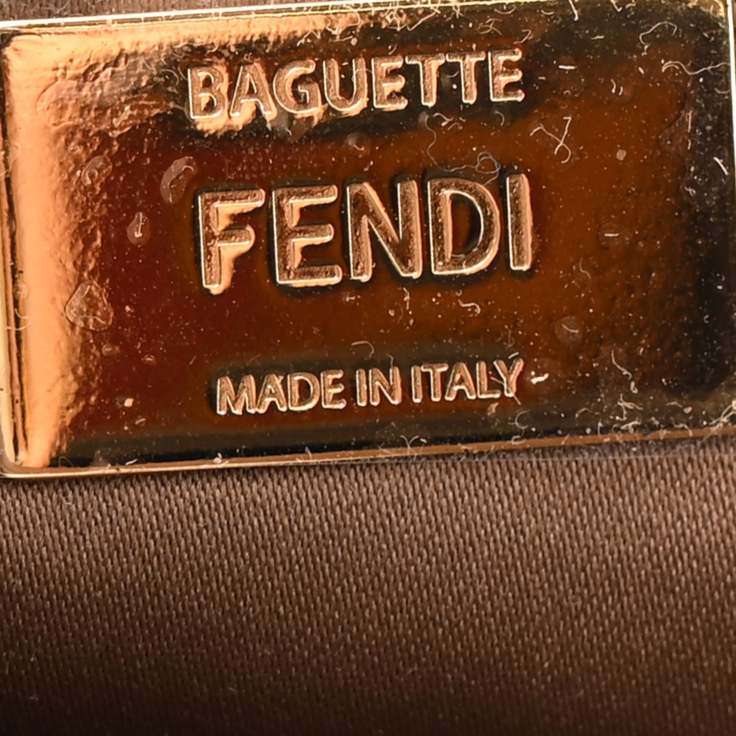 Fendi Vitello King Beaded Zucca Baguette Mogano Panna Ebano 6 of 11