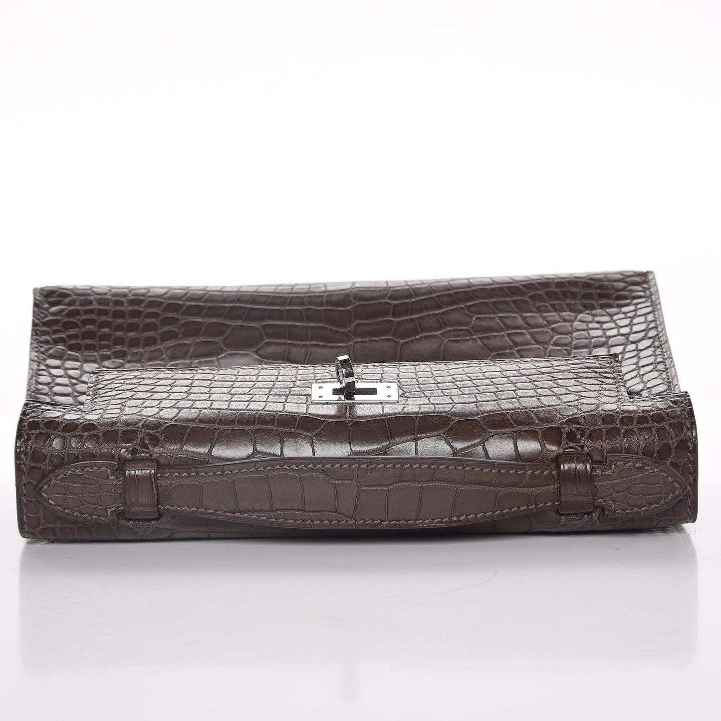 Matte Alligator Kelly Pochette Ebene