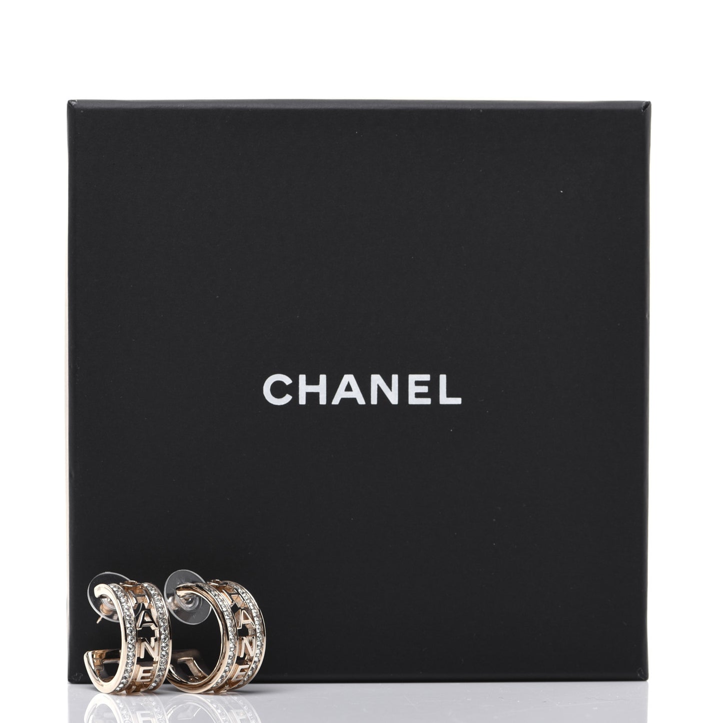 Metal Crystal Bow-tiful CC Hoop Earrings Gold