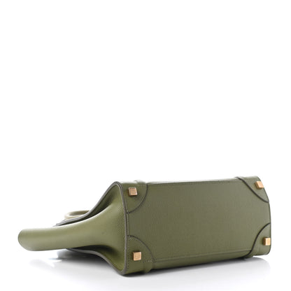 Celine Drummed Calfskin Micro Luggage Light Khaki 4 of 11