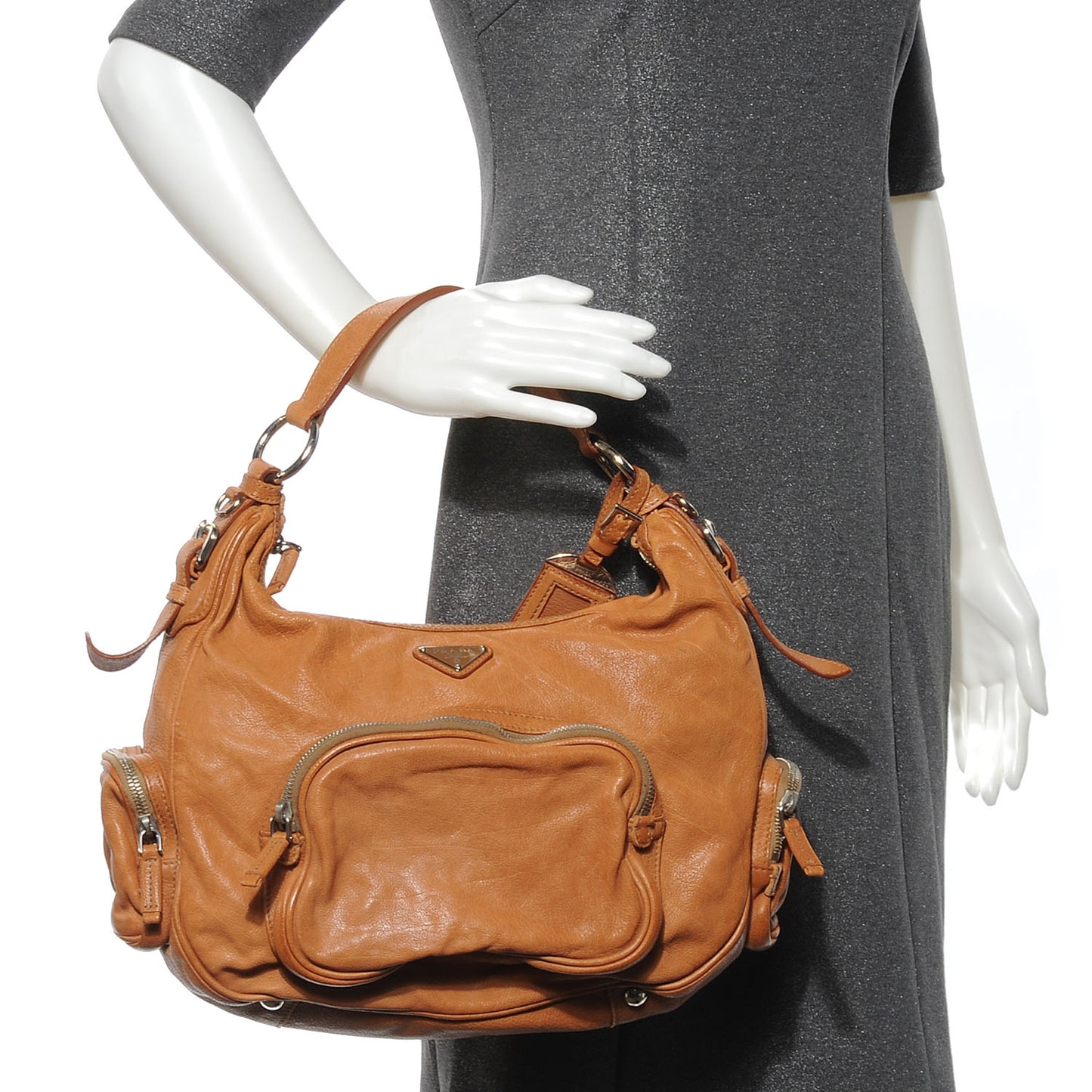 Washed Buffalo Bauletto Hobo Naturale