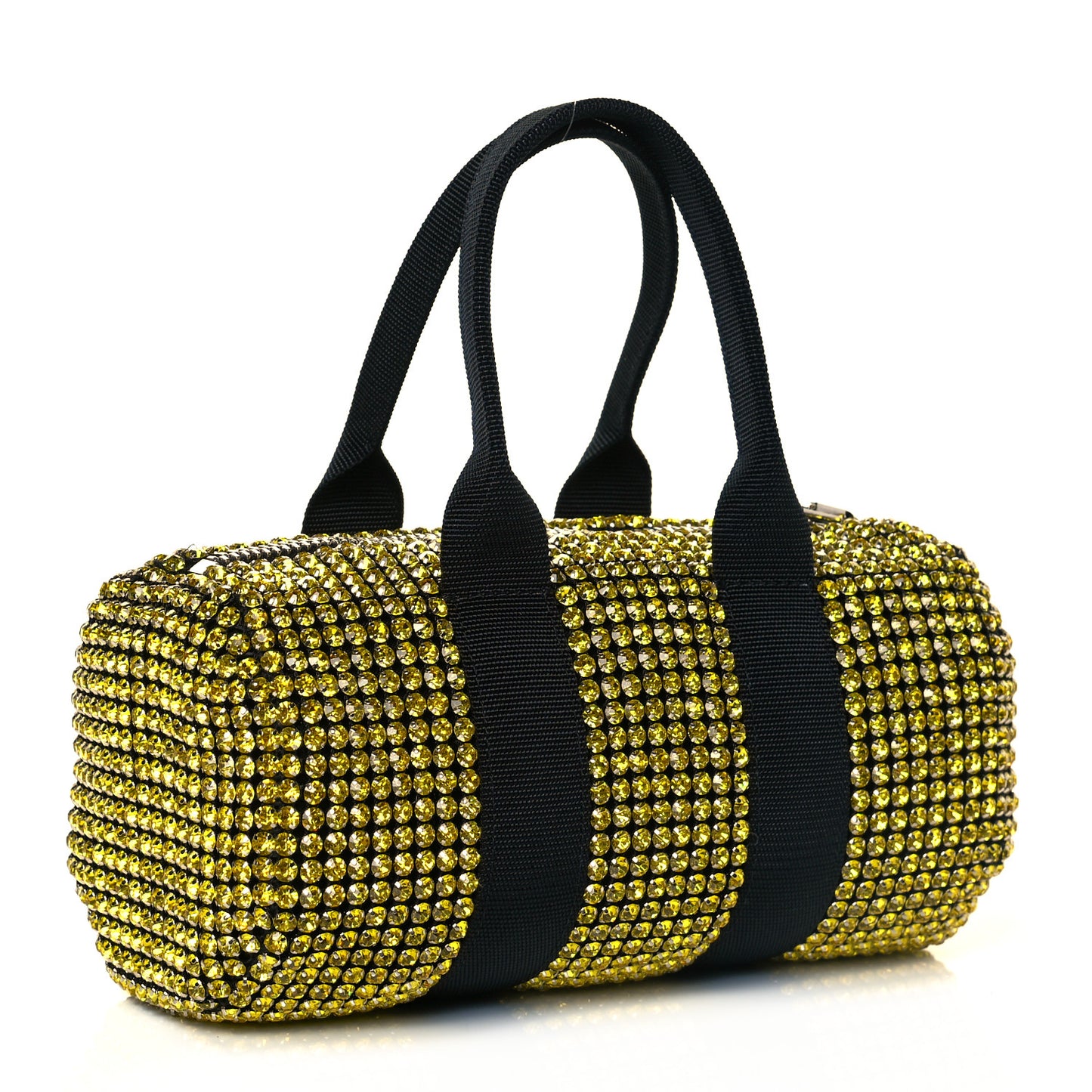 Mesh Crystal Rhinestone Mini Cruiser Duffle Lemon