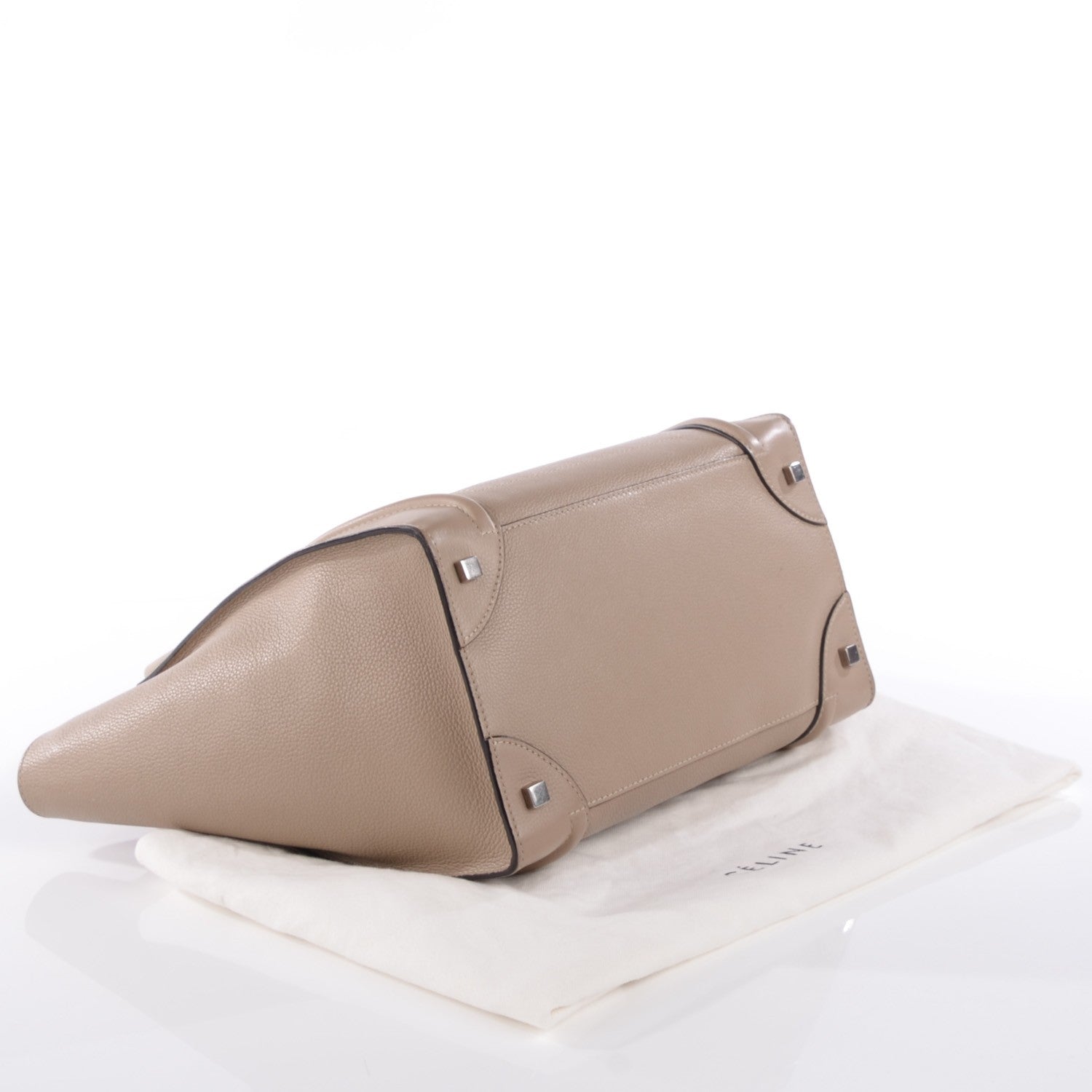 Celine Drummed Calfskin Mini Luggage Dune 4 of 8