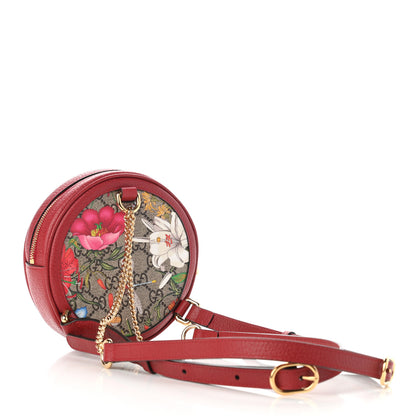 Gucci GG Supreme Monogram Web Flora Mini Ophidia Round Backpack Red 3 of 10