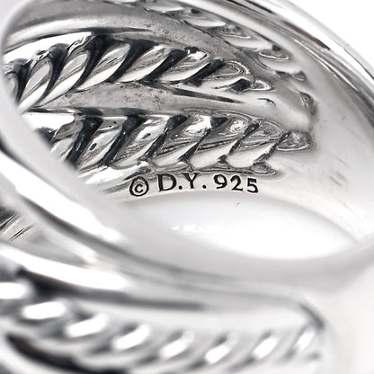 David Yurman Sterling Silver 18mm Wide Crossover Cable Ring 54 7 4 of 4