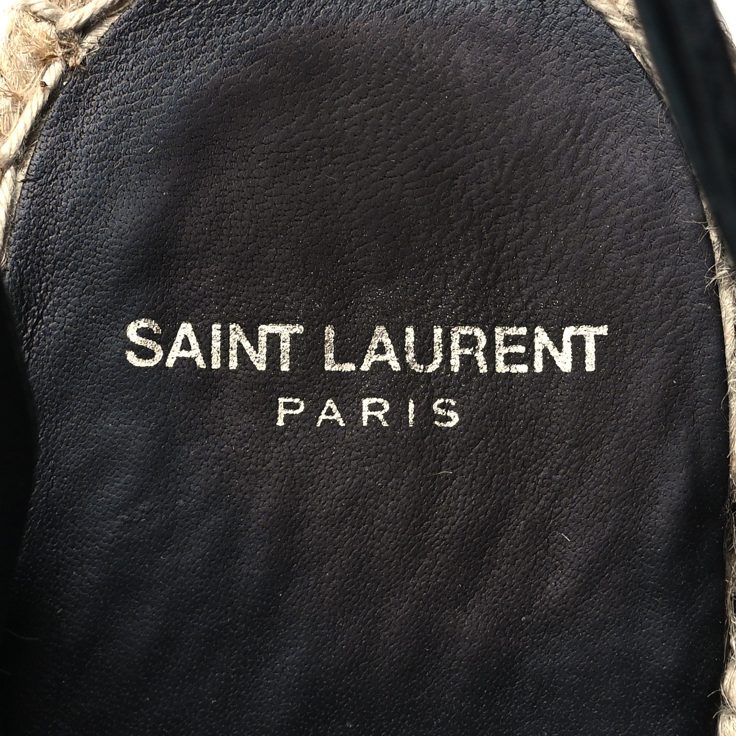 Saint Laurent Calfskin Espadrille Lace-Up Wedges 40 Black 6 of 11