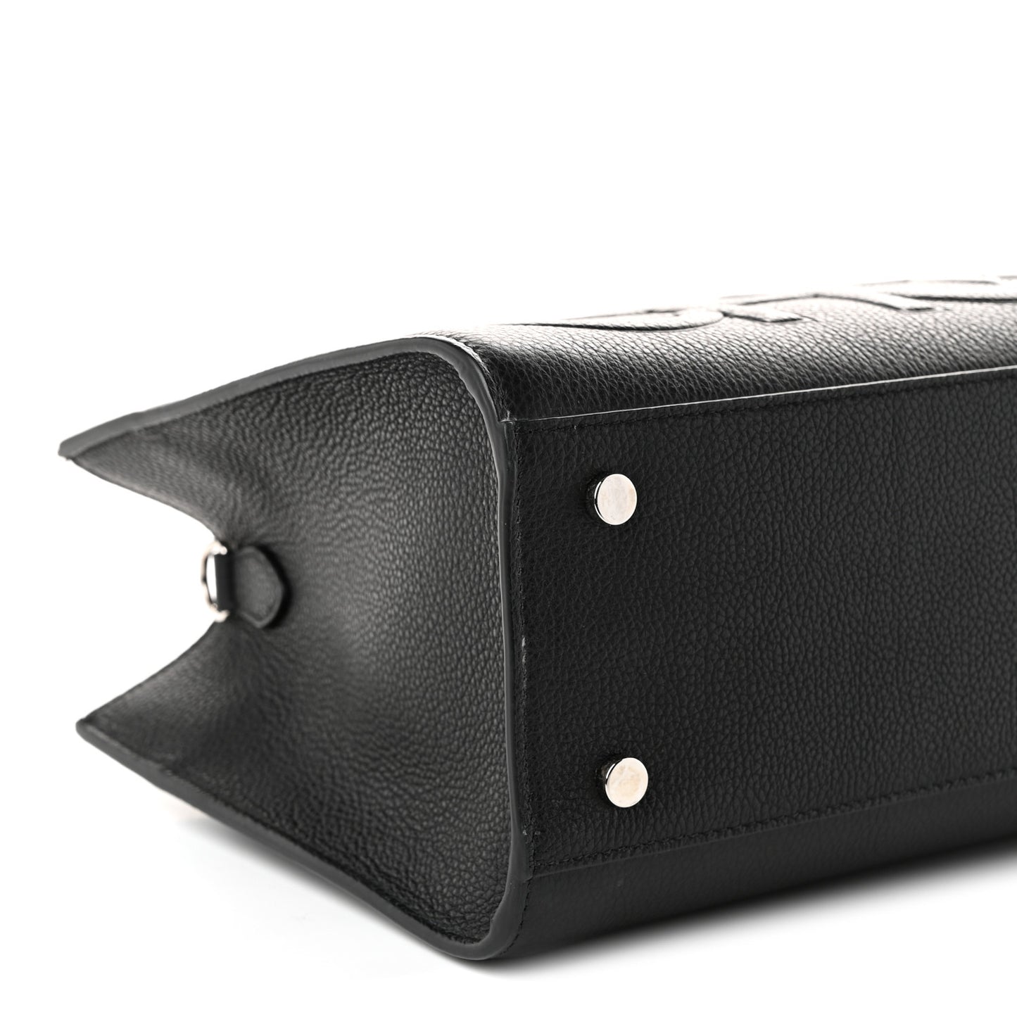 Grained Calfskin Embossed Book Tote Black
