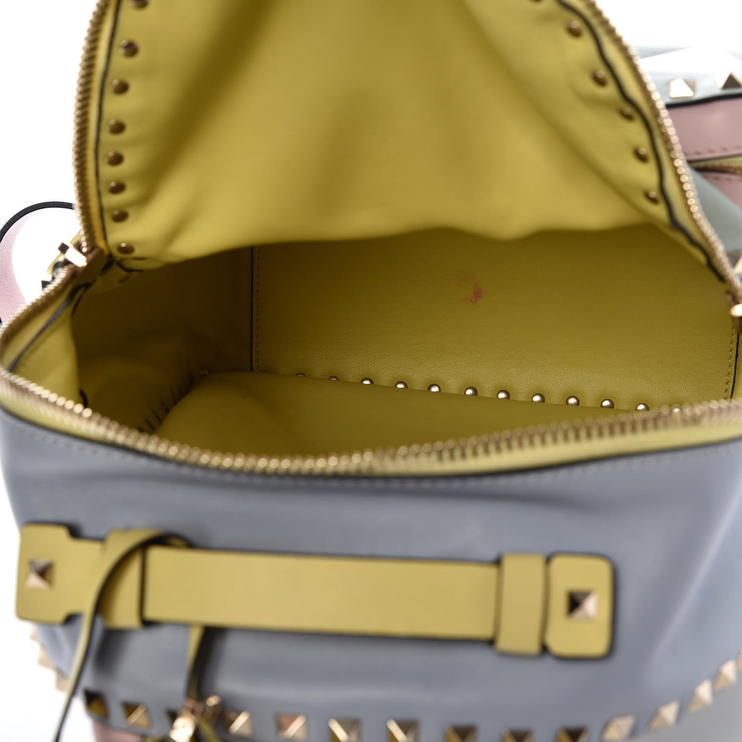 Calfskin Watercolor Medium Rockstud Backpack Rose Green Yellow Sky