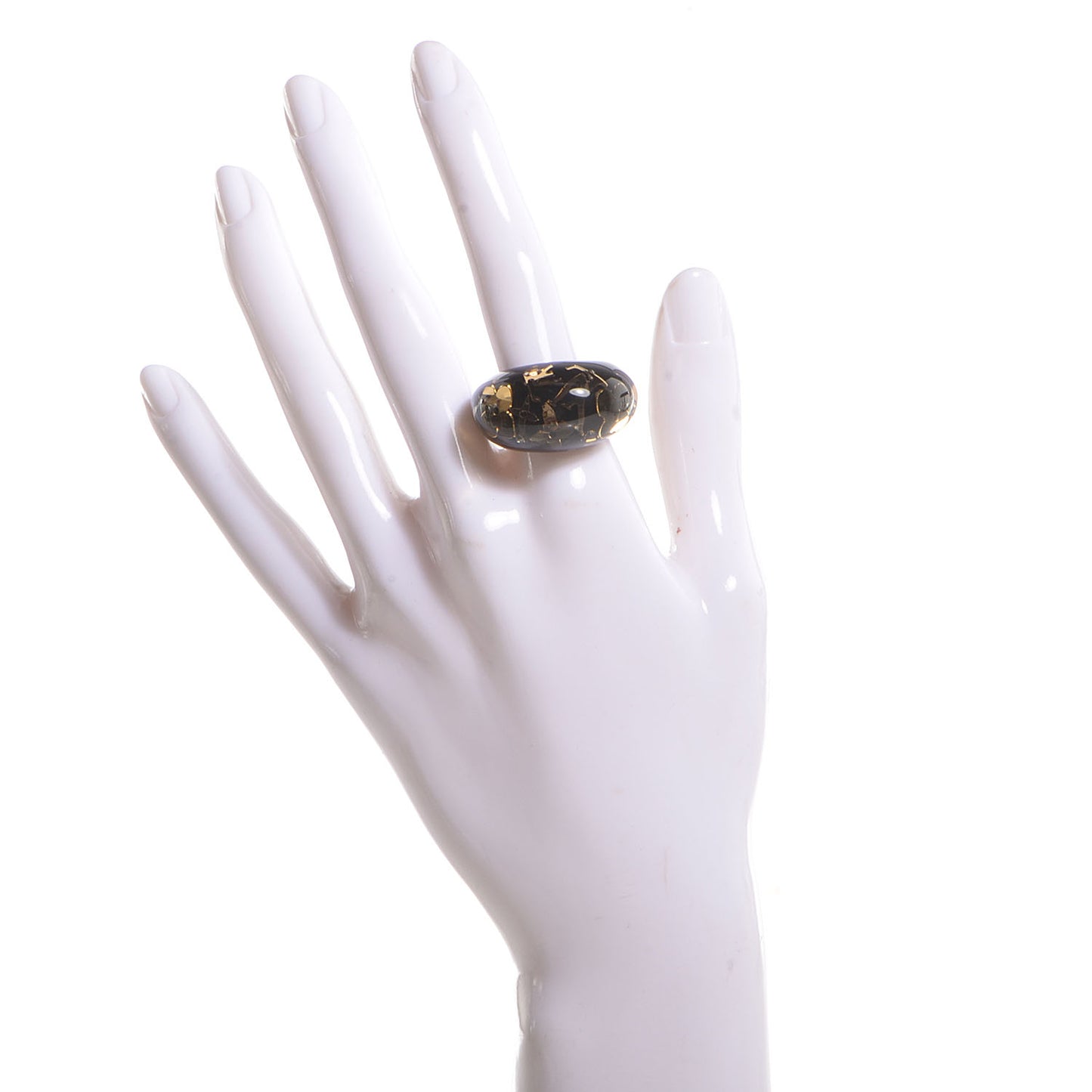 Resin Inclusion Ring Large 8 Black