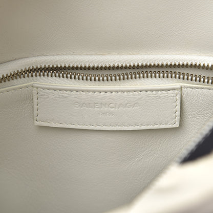 Balenciaga Silk Polka Dot S Bazar Shopper Tote White Black 5 of 9