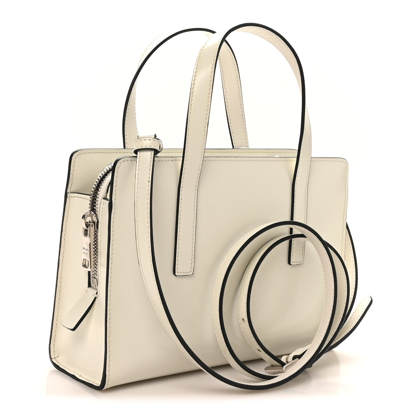 Spazzolato Mini Re-Edition 1995 Double Handle Handbag White