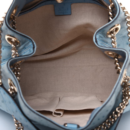 Gucci Ostrich Medium Soho Chain Shoulder Bag Light Blue 5 of 17