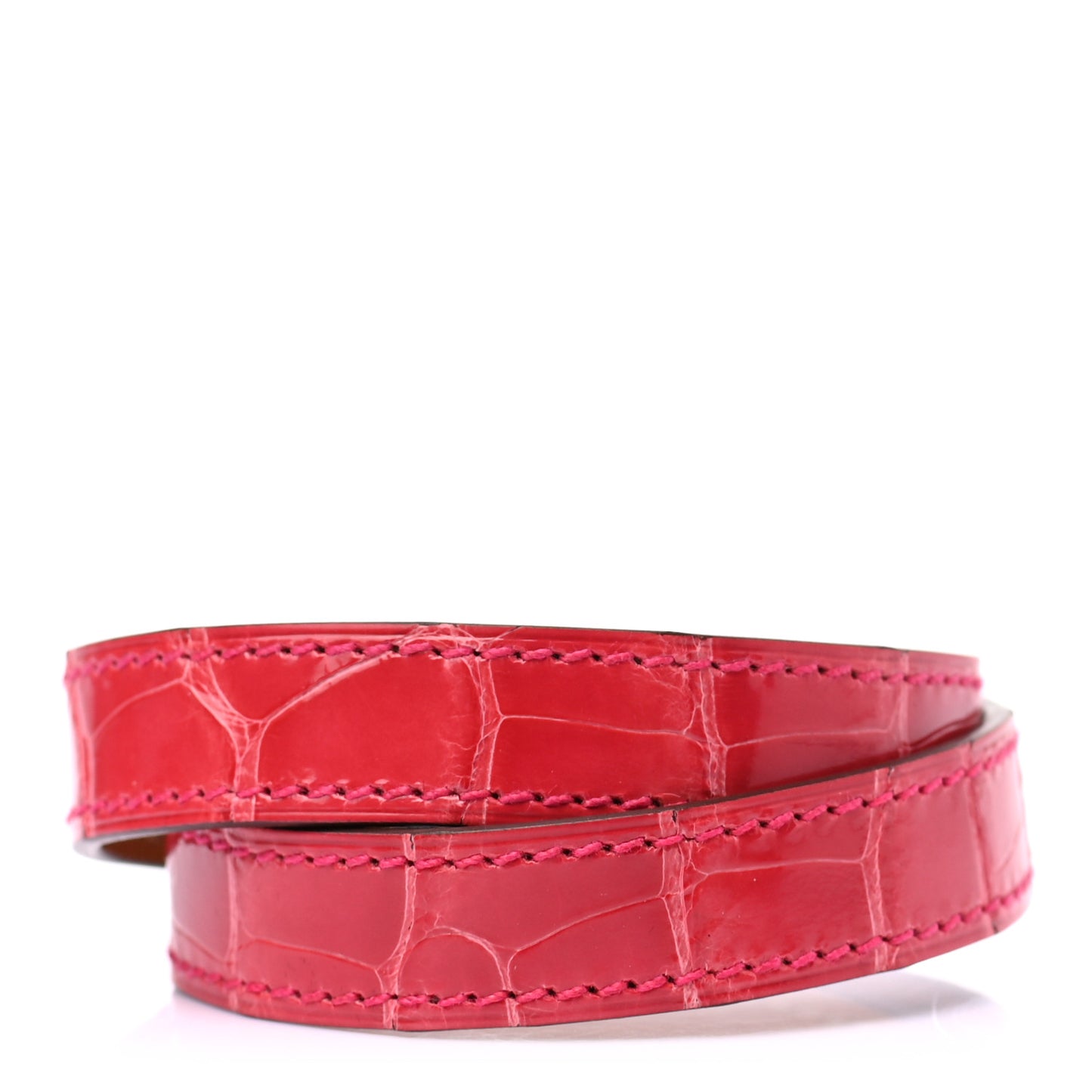 Shiny Alligator Kelly Double Tour Bracelet T2 Bougainvillea