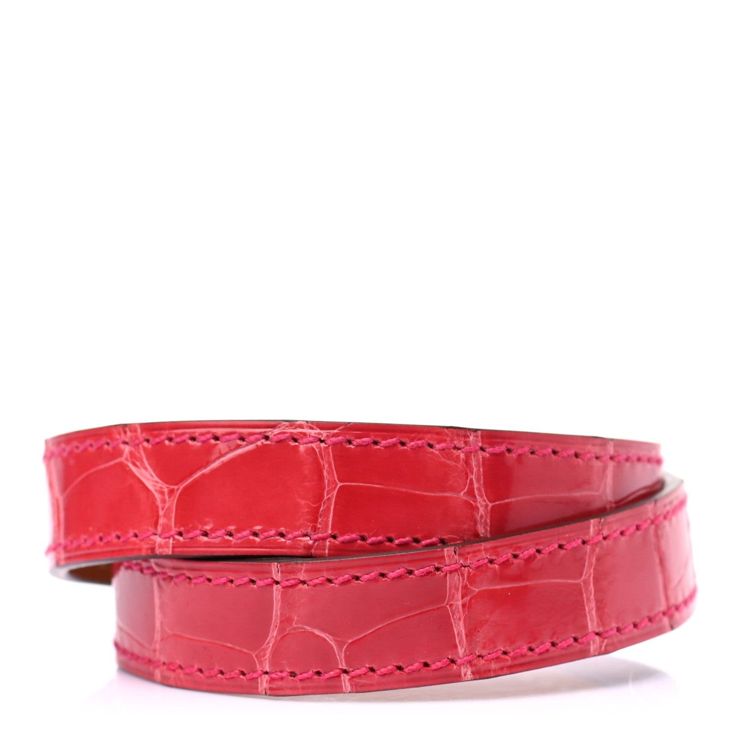 Hermes Shiny Alligator Kelly Double Tour Bracelet T2 Bougainvillea 2 of 4