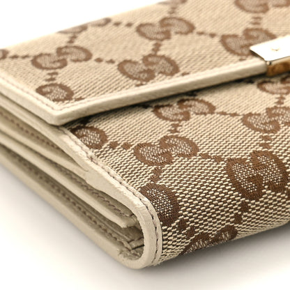 Gucci Monogram Metal Bar Continental Flap Wallet Off White 8 of 9