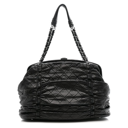 Chanel Lambskin Quilted Sharpei Frame Tote Black 1 of 16
